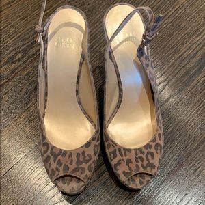 Leopard platform Stuart Weitzman peep toe  pumps